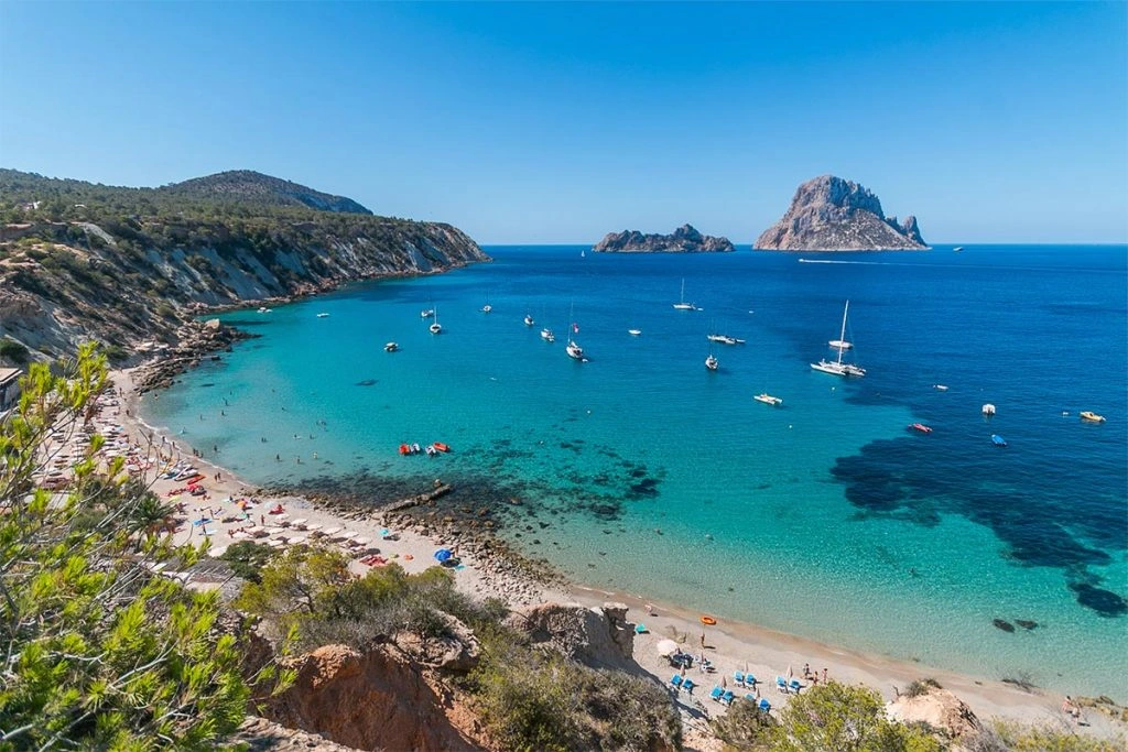 Cala d’Hort on the Ibiza boat route