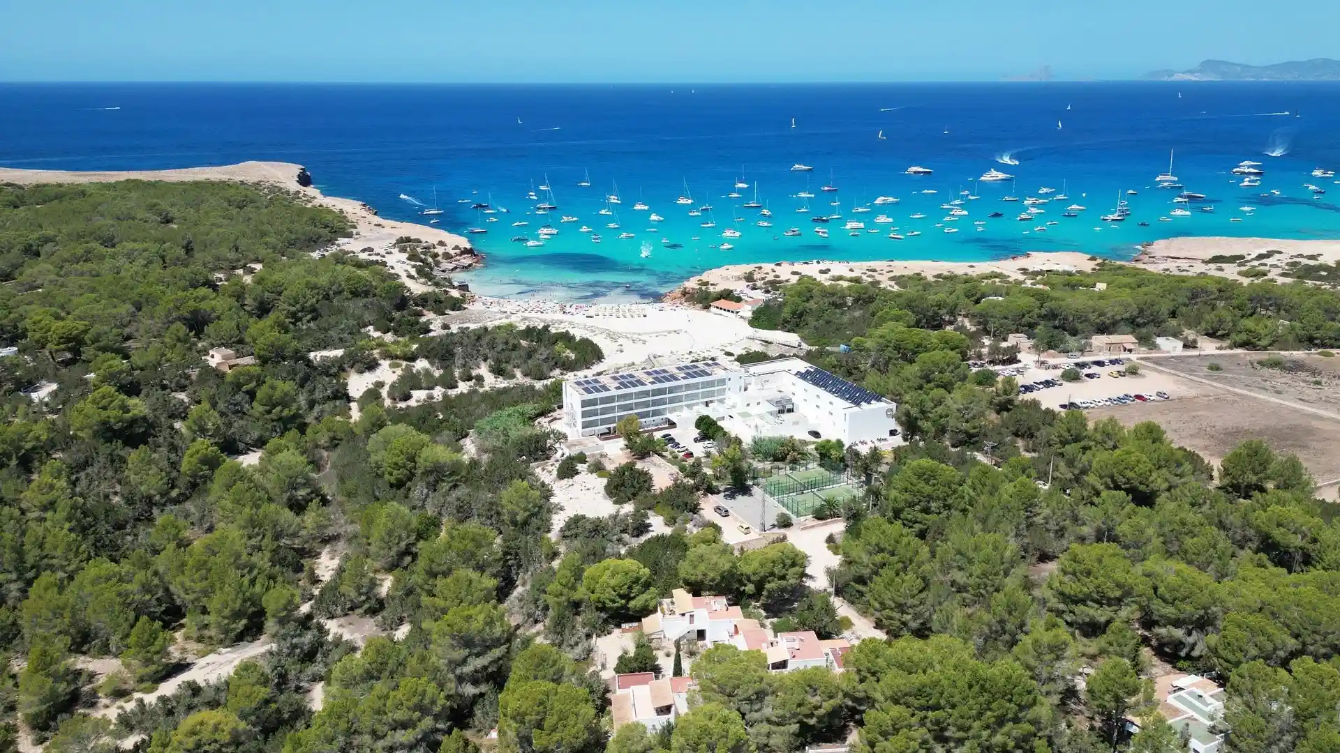 Cala Saona on a boat route from Ibiza